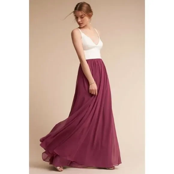 sachin and babi light blue dress Cinq  Sept Eileen Color-Block Silk-Georgette Halterneck Gown In Blush -  60% Off